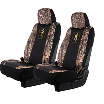 Image of Browning Universal Front and Bench Seat Covers, Water Resistant for Car, Truck, SUV, Pack of 2, Mossy Oak Break Up Country