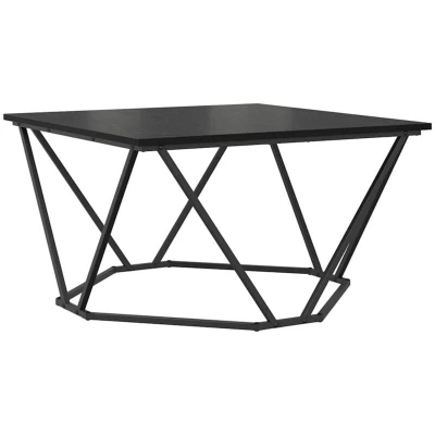 Image of vidaXL Coffee Table Black Oak 80x80x45 cm Engineered Wood