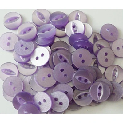 Image of HolmeCraft Pack of 100 lilac fisheye fashion baby buttons (17mm wide) size 26