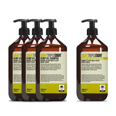 Image of Eight Triple Hemp Oil 3x Shampoo &amp; 1x Conditioner 1L