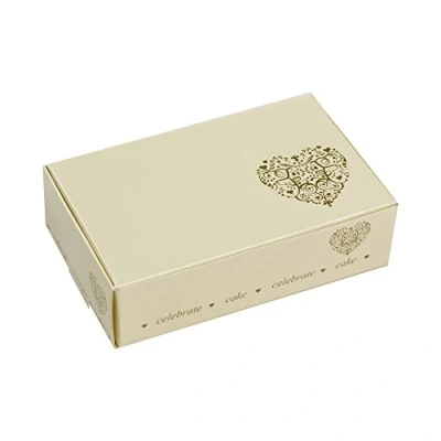 Image of Neviti Vintage Romance Cake Box, Paper, Gold, 10 x 6.2 2.5 cm