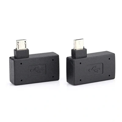 Image of OTG Adapter, 90 Right + Left Angle USB Port Micro OTG, 2 Pack Compatible with Firestick 2nd Gen, 3rd Gen and 4K, Android Smartphones, Tablets, Rii, Logitech Keyboards,