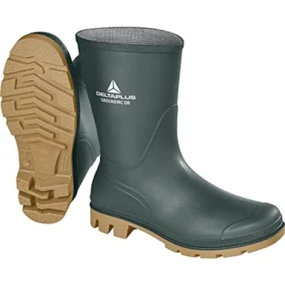 Image of DELTA PLUS Men&#039;s Deltaplus Groundmc OB SRA Working Half Wellington Boots Industrial, Green Beige, 10 UK