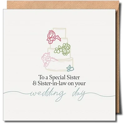 Image of Special Sister and in law Wedding greeting Card Lesbian Gay Approx 150mm x Premium