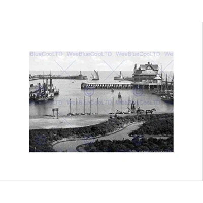 Image of Wee Blue Coo Lowestoft The Harbour England Vintage History Old BW Wall Art Print