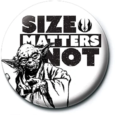 Image of Star Wars Yoda Size Matters Not Button Badge Pin