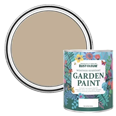 Image of Rust Oleum Brown Mould Resistant Garden Paint in Matt Finish Salted Caramel 750ml