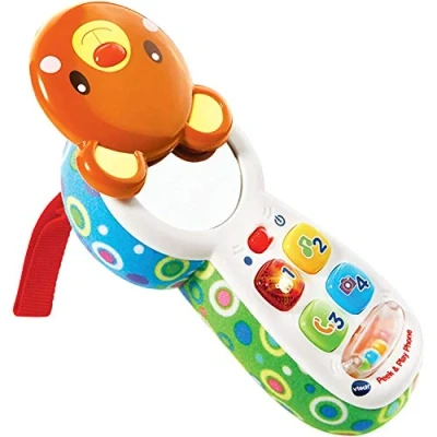 Image of VTech Peek and Play Phone, Kids Mobile Phone Toy, Educational Toy for Sensory Play, Gift Babies, Suitable Girls Boys Aged 3 Months +, Multicolour, Miulticolor