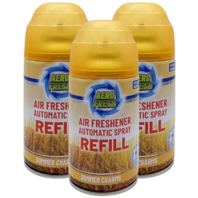 Image of 3 X FRESH AUTOMATIC SPRAY REFILLS 250ML AIR FRESHNER ODOURS CHOSE YOUR OWN (Summer Charms)