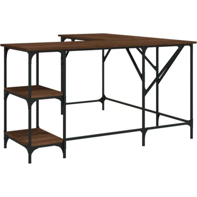 Image of vidaXL Desk Brown Oak 139x139x75 cm Engineered Wood