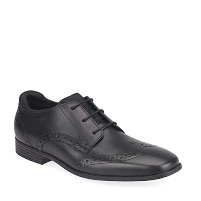 Image of Start rite Tailor Kids Shoes, Black Leather Boys School Shoes Sizes L6 L11 (7.5 UK)