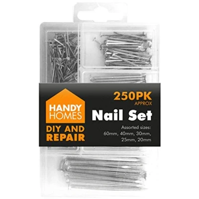 Image of 250pk Hardware Assorted Nails Set