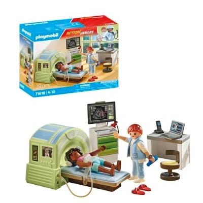 Image of Playmobil 71618 Action Heroes: MRI with patient, realistic examination by the radiologist, made from over 80% recycled and bio based materials, detailed play sets suitable for children ages 4+