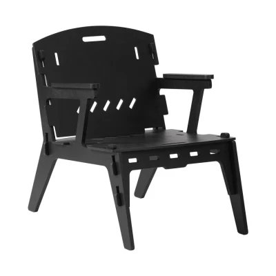 Image of Armchair Leisure Relax Chair,in Mortise and Tenon Structure,Black,HFST02 SCH Sobuy