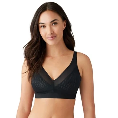 Image of Wacoal Women&#039;s Elevated Allure Wirefree Bra, Opaque, Black, 36DD