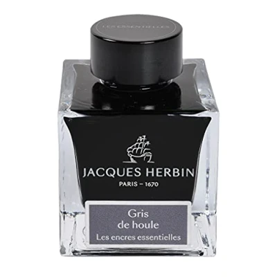 Image of Jacques Herbin Ref 13108JT Ink for Fountain Pens &amp; Rollerball Larmes de Cassis/Tears of Blackcurrant 50ml Bottle Prestige Collection Grey Coloured