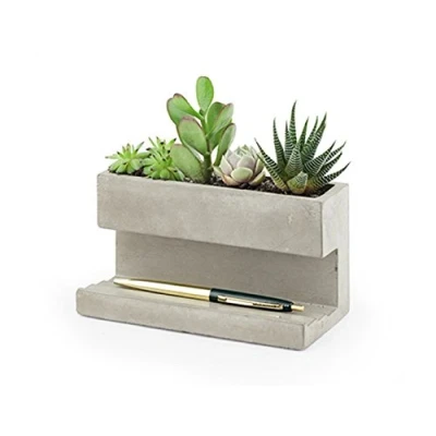 Image of Kikkerland Concrete Desktop Planter, Large (PL02 L)