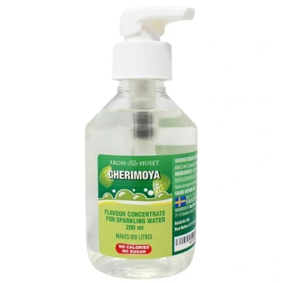 Image of Cherimoya Sparkling Water Flavouring Drops 200ml with Pump Bottle Makes 100 Litres 1 500 Zero Sugar &amp; No Calories Just Add 2 Pumps to Litre