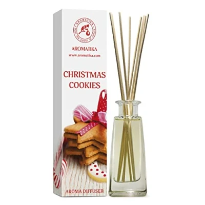 Image of Reed Diffuser Christmas Cookies 100 ml Scented Aroma Aromatherapy Long Lasting Air Freshener Home Fragrance