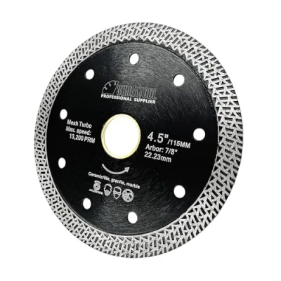 Image of SHDIATOOL Diamond Porcelain Saw Blade Dia 115mm / 4.5 Inch with Mesh Turbo for Tile Ceramic Granite Marble
