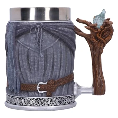 Image of Nemesis Now Lord of the Rings Gandalf Grey Tankard 15.5cm, Resin, Grey, Officially Licensed Merchandise, Cast in Finest Expertly Hand Painted
