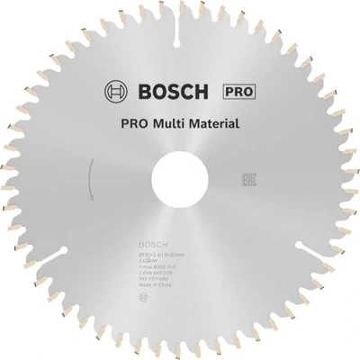 Image of Bosch 1x PRO Multi Material Circular Saw Blade for Corded Hand Held Saws (for Aluminium, Plastics, Ø mm, Professional Accessory Saw)