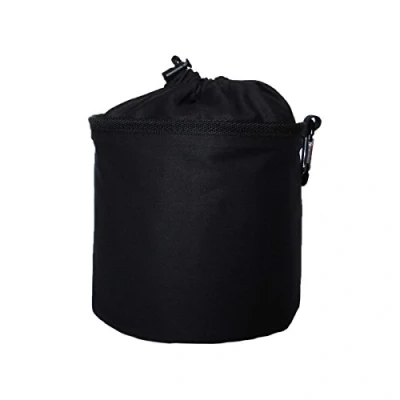 Image of trendfinding Clothes Peg Bag for Hanging with Karabiner Hook Cotton Black