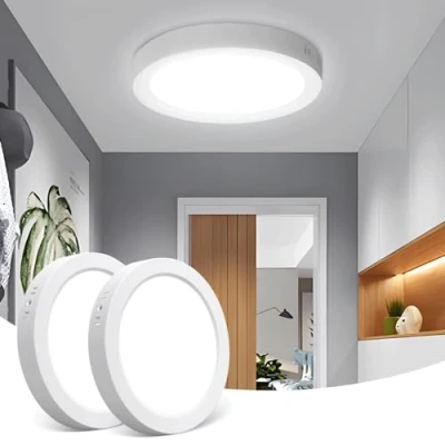 Image of Aigostar LED Ceiling Lights, 18W Light 2 Pack, 2100LM Round 6500K, 175W Equivalent Lighting Ceiling, Flush for Bedroom, Kitchen, Porch, Hallway Ø22CM