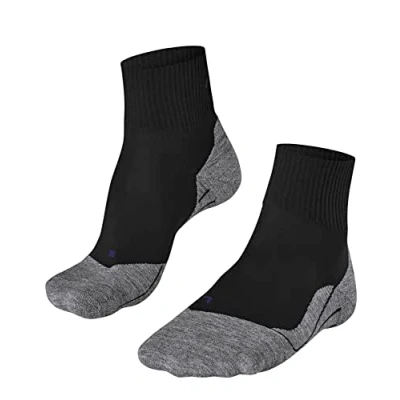 Image of FALKE Men&#039;s TK5 Wander Cool Short M SSO Lyocell Functional Yarn Thin Anti Blister 1 Pair Hiking Socks, Black (Black Mix 3010), 9.5 10.5