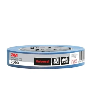 Image of 3M Professional Masking Tape 2090, Universal Surfaces 1 Roll, 24 mm x 50 m UV stable, Water Resistant, For Indoor &amp; Outdoor Painting and Decorating