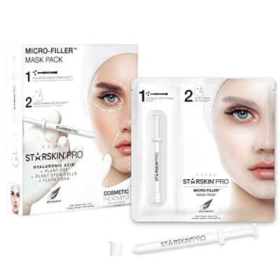 Image of STARSKIN Pro Micro Filler Sheet Mask Anti Aging Contains Hyaluronic Acid Pyramids 1 Syringe and Melting