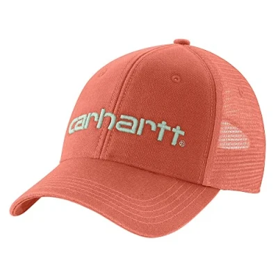 Image of Carhartt Men&#039;s Canvas Mesh Back Logo Graphic Cap, Desert Orange, One Size, 101195