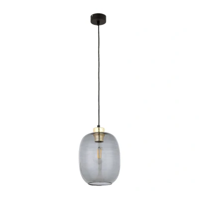 Image of Omega Dome Pendant Ceiling Light Black, Gold 1xE27