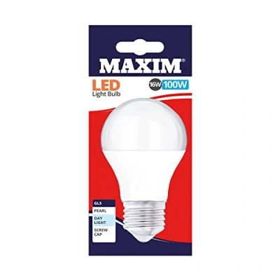 Image of Maxim LED Bulbs [Pack of 10] Type: GLS (Day Light) 13Watts (100Watts) / Pearl Finish 25 000 Hours/Energy Saving Multipack [100MLGESDL5X10]
