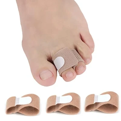 Image of Hammer Toe Straightener, Splints, Cushioned Bandages for Correcting Toes, Broken Crooked Toes &amp; Overlapping PEDIMEND (3PCS, Beige)