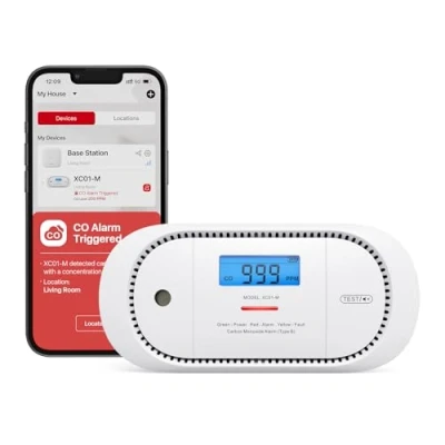 Image of X Sense Carbon Monoxide Alarm Requires Base Station SBS50, Compatible with the Home Security App, Replaceable Battery, CO Peak Value Memory, XC01 M