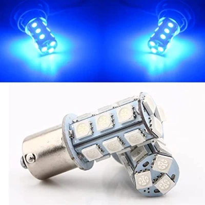 Image of Qasim 1156 BA15S LED 1141 1003 18 SMD 5050 Bulb Car Rear Turn Signal Lights Interior RV Camper Bulbs 12V Blue (Pack of 2)