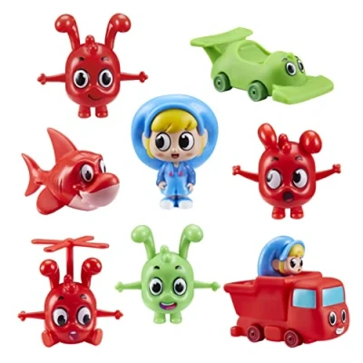 Image of Mega Morphle Figure &amp; Vehicle Pack, preschool scaled figures, push along moulded mini vehicles, imaginative play, moonbug, gift for 2 5 year old, Red