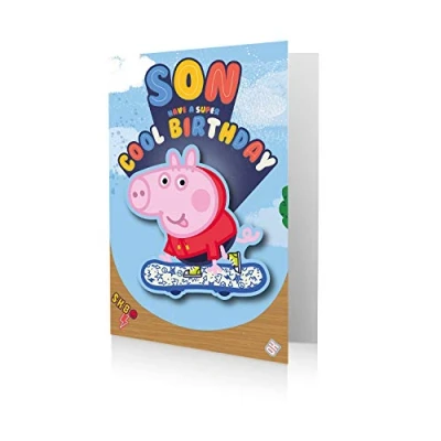 Image of Son Birthday Card, Peppa Pig Card Pig, Happy