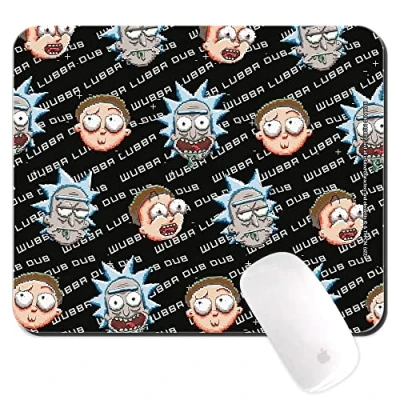Image of ERT GROUP Original and Officially Licensed By Rick Morty Mouse Pad for PC, Pattern 002 Black, Computer Mat, Non Slip, 220 mm x 180