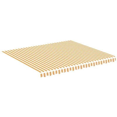 Image of vidaXL Replacement Fabric for Awning Yellow and White 4x3.5 m