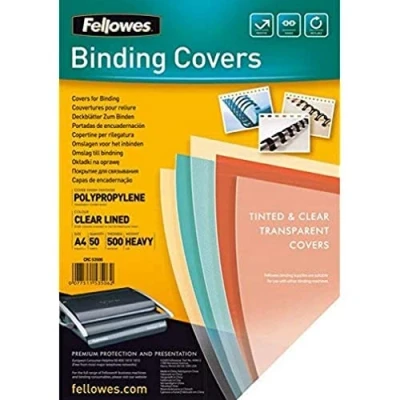 Image of Fellowes Fantasisie Polpropylene Binding Cover Clear Lined (Pack of 100)