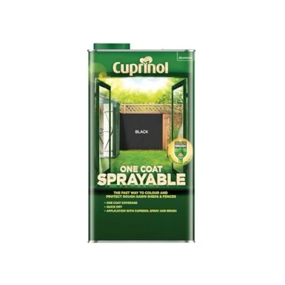 Image of Cuprinol One Coat Sprayable Fence Treatment Black 5 Litre