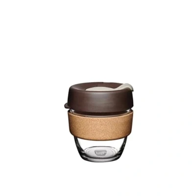 Image of KeepCup Reusable Coffee Cup Brew Tempered Glass and Natural Cork, S 8oz/227ml Almond