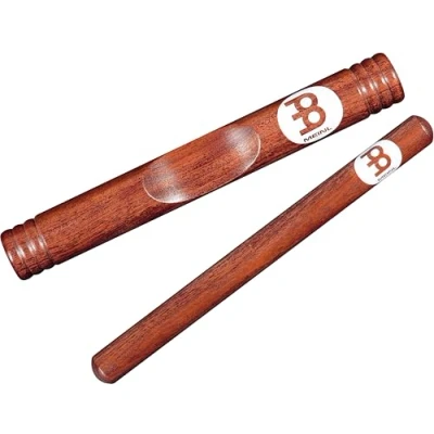 Image of Meinl Percussion Wood Claves African 1 Pair of Cylindrical Musical Instrument Walnut, Natural (CL2RW)