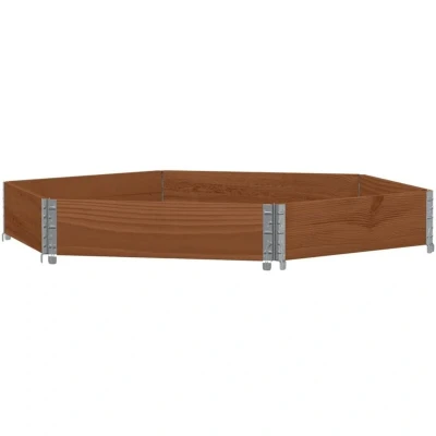 Image of vidaXL Hexagonal Raised Bed Patio Planter Solid Pine Wood, Foldable/Stackable, 160x160x21.5 cm for Garden, Patio, Balcony