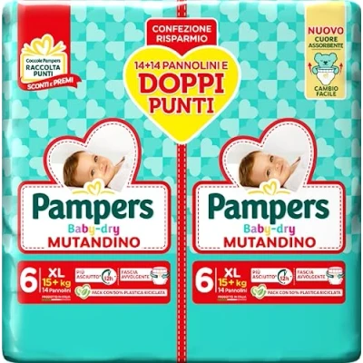 Image of Pampers Baby Dry Extra Large Panties, Double Pack DWCT, Size 6 (15+ kg), 28 Nappies