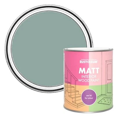 Image of Rust Oleum Blue Interior Wood Paint in Matt Finish Gresham 750ml