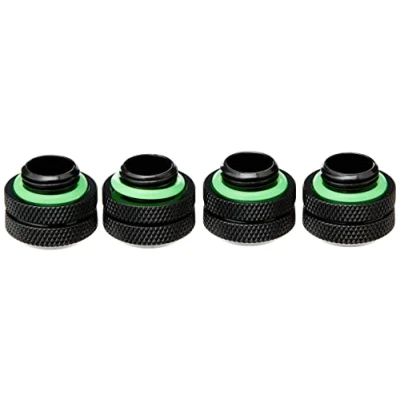 Image of Corsair Hydro X Series, XF Hardline, 12 mm OD Fittings, Four Pack (G1/4 Inch BSPP Port Threads, Solid Brass Durability, Double O Ring Design, Compatible with Additional Adapters), Black