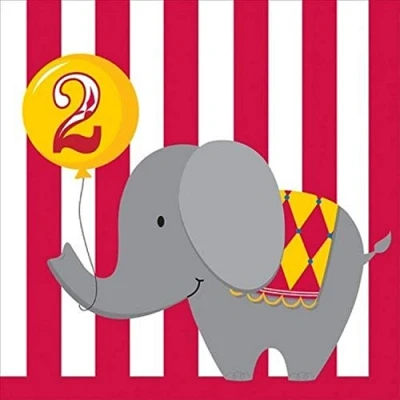 Image of Creative Converting Circus Time 2nd Birthday Lunch Napkins, 16 Count